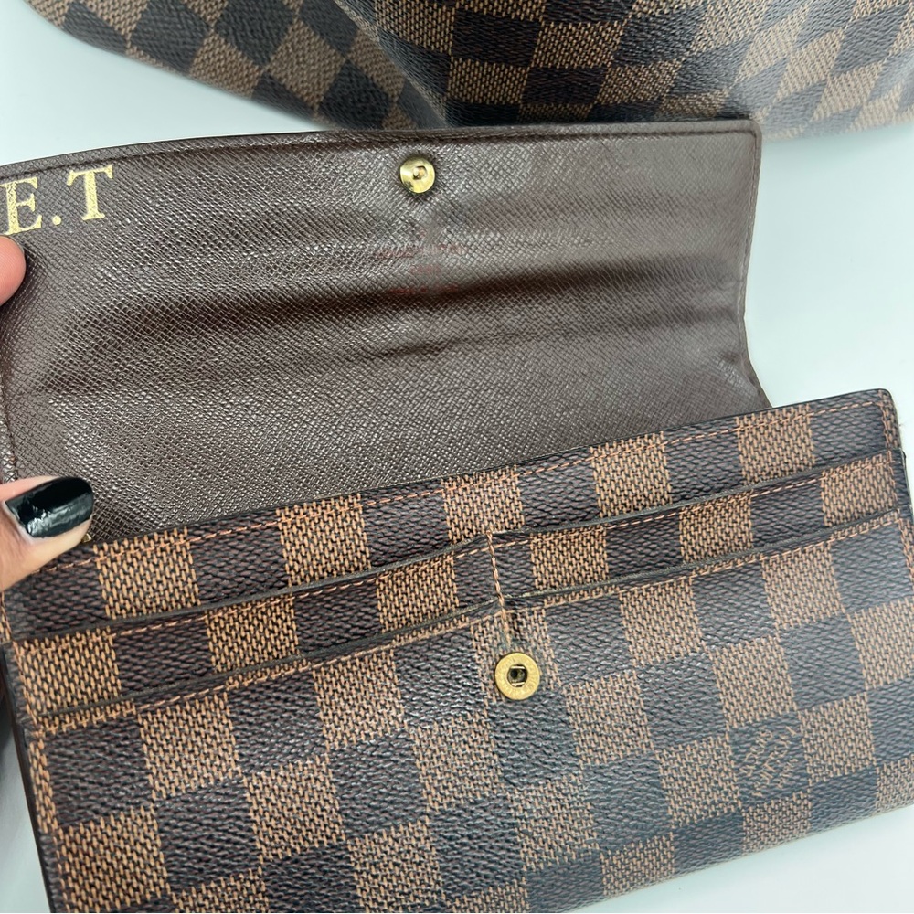 Louis Vuitton Brown Checkered Bag and Wallet Set - Picture 12 of 15